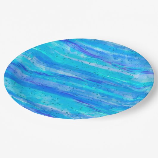 Blauw, Paars, Aqua marine Papieren Bordje (Gekanteld)