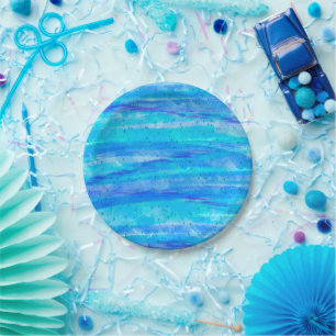 Blauw, Paars, Aqua marine Papieren Bordje