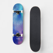 Blauw Paars Aqua Monogram Persoonlijk Skateboard (Voorkant)
