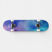 Blauw Paars Aqua Monogram Persoonlijk Skateboard (Horizontaal)