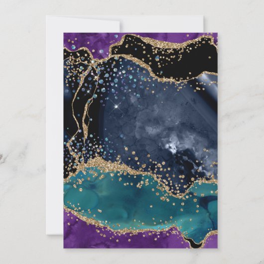 Blauw Paars Blauwgroen goudbruin bruistocht Kaart (Achterkant)