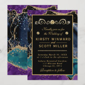 Blauw Paars Blauwgroen goudbruin bruistocht Kaart (Voorkant / Achterkant)