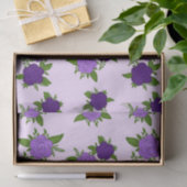 Blauw & Paars Bloemen met violet patroon Tissuepapier (Geschenk)