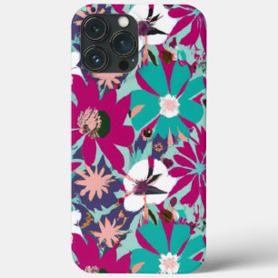 Blauw & Paars Bloemmotief Case-Mate iPhone Case