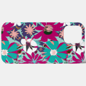 Blauw & Paars Bloemmotief Case-Mate iPhone Case (Achterkant (horizontaal))