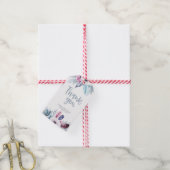 Blauw Paars bloemveer dank u voor labels Cadeaulabel (Met Touw)