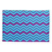 Blauw Paars Chevron Zigzag Design Kussensloop (Achterkant)