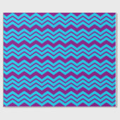 Blauw Paars Chevron Zigzag Ontwerp  Cadeaupapier (Vlak)