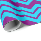 Blauw Paars Chevron Zigzag Ontwerp  Cadeaupapier (Rol Hoek)