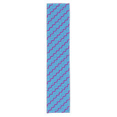 Blauw Paars Chevron Zigzag Ontwerp Korte Tafelloper (Voorkant)