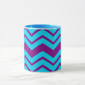 Blauw Paars Chevron Zigzag Ontwerp  Mok (Midden)