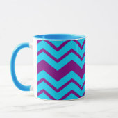 Blauw Paars Chevron Zigzag Ontwerp  Mok (Links)