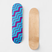 Blauw Paars Chevron Zigzag Ontwerp Persoonlijk Skateboard (Voorkant)