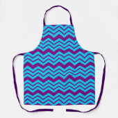 Blauw Paars Chevron Zigzag Ontwerp  Schort (Voorkant)