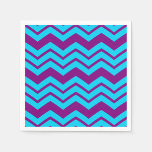 Blauw Paars Chevron Zigzag Ontwerp  Servet