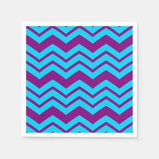 Blauw Paars Chevron Zigzag Ontwerp Servet (Voorkant)