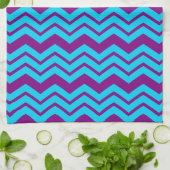Blauw Paars Chevron Zigzag Ontwerp  Theedoek (Gevouwen)