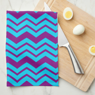 Blauw Paars Chevron Zigzag Ontwerp  Theedoek