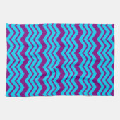 Blauw Paars Chevron Zigzag Ontwerp  Theedoek (Horizontaal)
