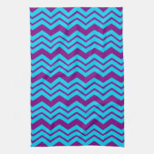 Blauw Paars Chevron Zigzag Ontwerp  Theedoek (Verticaal)