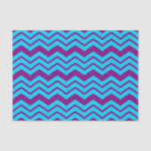Blauw Paars Chevron Zigzag Ontwerp  Tissuepapier (Voorkant)