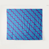 Blauw Paars Chevron Zigzag Ontwerp  Wandkleed (Voorkant (horizontaal))