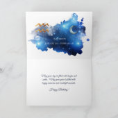  blauw Paars dierentuin Aquarius Birthday Kaart (Binnen)