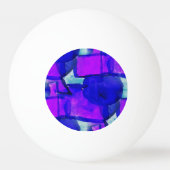 'Blauw & Paars dynamisch abstract Pingpongbal (Achterkant)