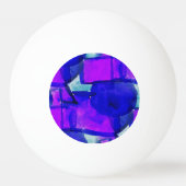 'Blauw & Paars dynamisch abstract Pingpongbal (Voorkant)