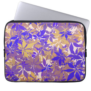 Blauw Paars en Bronzen Kastanje Bladeren Laptop Sleeve