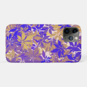 Blauw Paars en Crème Kastaarbladeren Case-Mate iPhone Case (Achterkant (horizontaal))