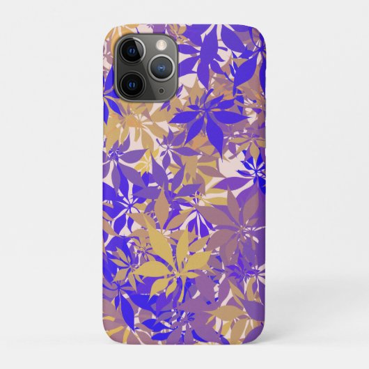 Blauw Paars en Crème Kastaarbladeren Case-Mate iPhone Case (Achterkant)