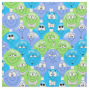 Blauw, Paars en groen 😀 Emoji Pattern Stof