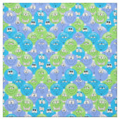 Blauw, Paars en groen 😀 Emoji Pattern Stof (Swatch)