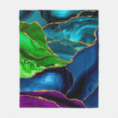 Blauw, Paars en groen pacock Agate Faux glitter Fleece Deken (Voorkant)
