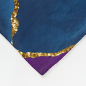 Blauw, Paars en groen pacock Agate Faux glitter Fleece Deken (Hoek)