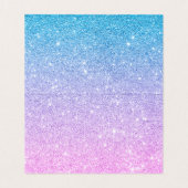 Blauw Paars en lichtroze mousserend glitter Visitekaartje (Binnenkant ongevouwen)