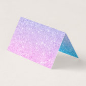 Blauw Paars en lichtroze mousserend glitter Visitekaartje (Achterkant)