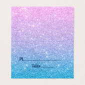 Blauw Paars en lichtroze mousserend glitter Visitekaartje (Buitenkant ongevouwen)