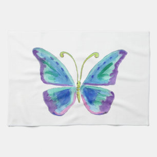 Blauw, Paars en magenta Butterfly Kitchen Towelen Theedoek