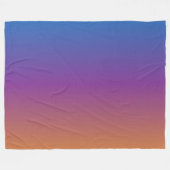 Blauw, Paars en Oranje Verloop Fleece Deken (Voorkant (Horizontaal))