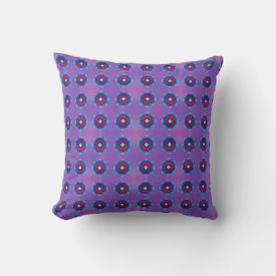 Blauw Paars en Rood Abstracte Worp Kussen