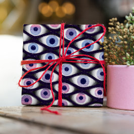 Blauw paars en roze oogvormig verpakkingspapier cadeaupapier