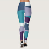 Blauw Paars en wit Leggings (Achterkant)