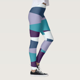 Blauw Paars en wit Leggings