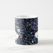 Blauw, Paars en zwart Abstract, penseelstreken en Koffiemok (Center)