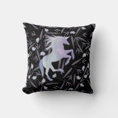 Blauw Paars en zwart eenduidig en bloemenpatroon Kussen (Voorkant)