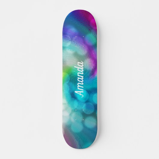 Blauw Paars Fantasy Sparkles Skateboard (Voorkant)