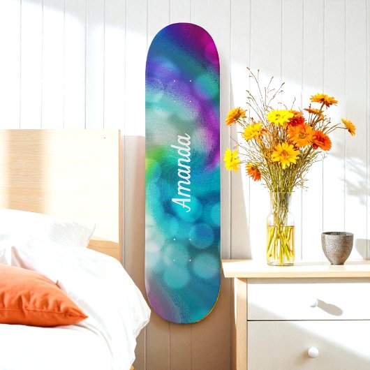 Blauw Paars Fantasy Sparkles Skateboard