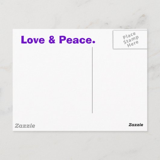 Blauw Paars Fractal & Vredesbord Briefkaart (Achterkant)